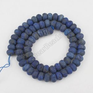 Matte Lapis Lazuli Rondelle Beads