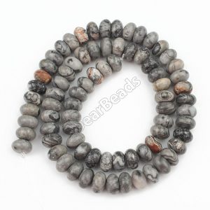 Map Stone Rondelle Beads