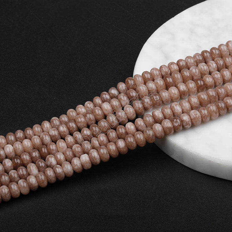 Coffee Jade Rondelle Beads