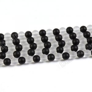 Matte Black White Beads