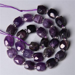Faceted Amethyst Cube Beads