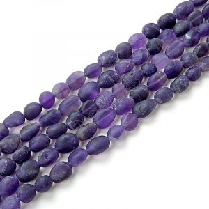 Matte Amethyst Nuggets Beads