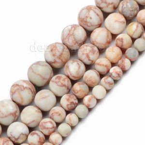 Matte Pink Picasso Beads