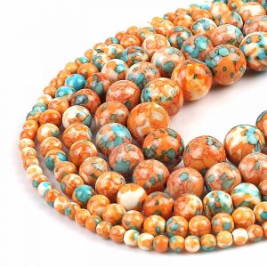 Orange Rain Flower Beads