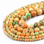 Orange Green Rain Flower Beads
