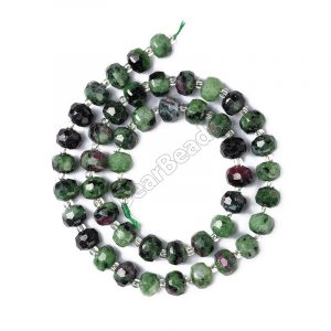 Ruby Zoisite Rondel Beads