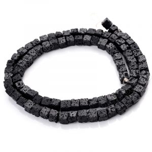 Black Lava Cube Beads