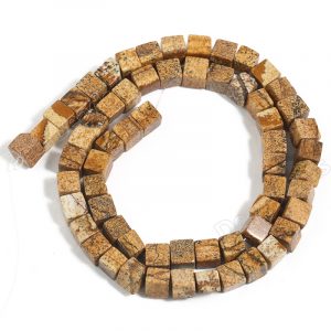 Picture Jasper Cube Beads
