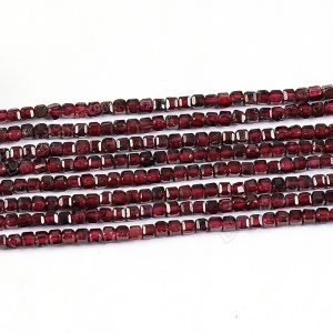 Red Garnet Cube Beads