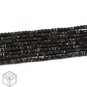 Faceted Rainbow Obsidian Cube Beads