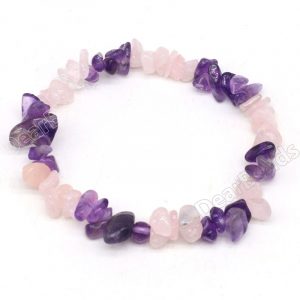 Amethyst and Rose Quartz Chip Bracelet