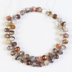 Faceted Botswana Agate Rondelle Beads