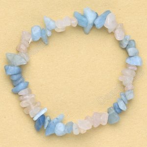 Rose Quartz Aquamarine Chip Bracelet