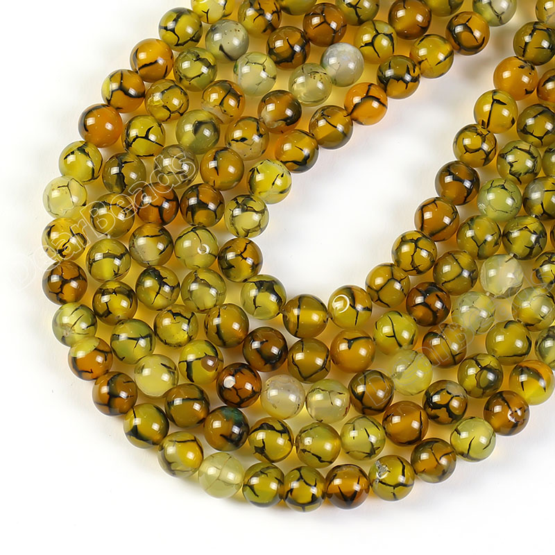 Yellow Dragon Agate Beads