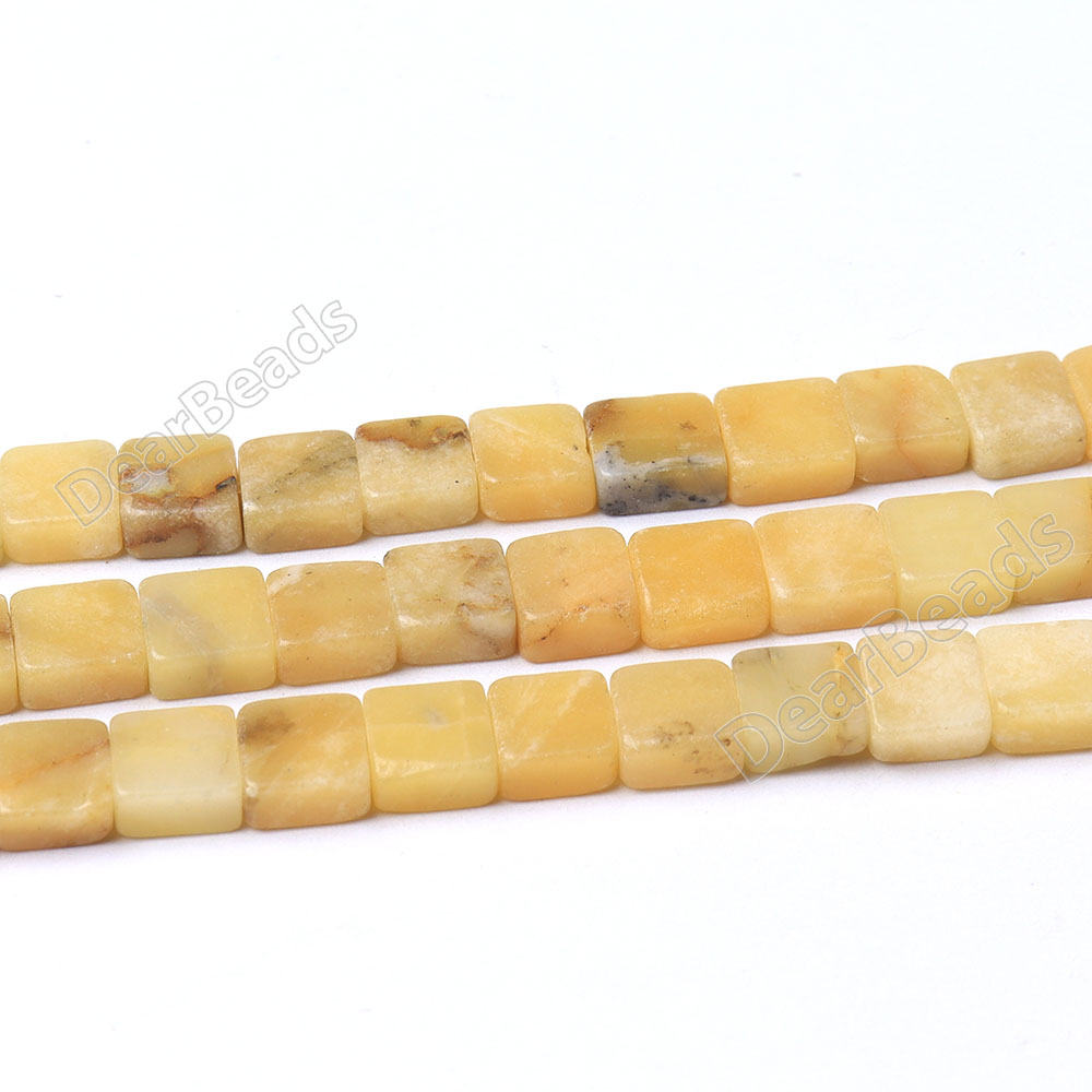 Yellow Flat Square Beads