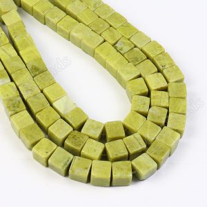 Yellow Stone Cube Beads