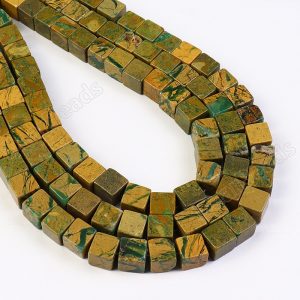 Verdite Cube Beads