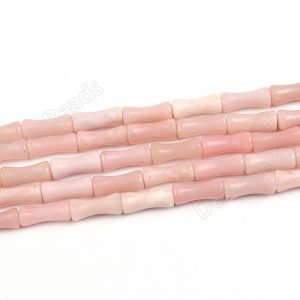 Pink Opal Bamboo Beads