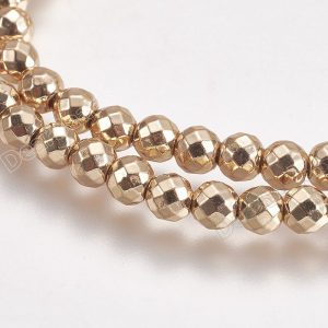 Faceted Gold Hematite Beads