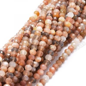 Mixed Moonstone Rondelle Beads
