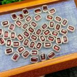 Emerald Cut Garnet Beads