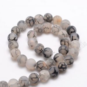 Matte Dragon Vein Agate Beads