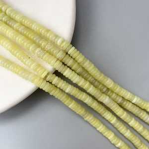 Lemon Jade Rondel Beads