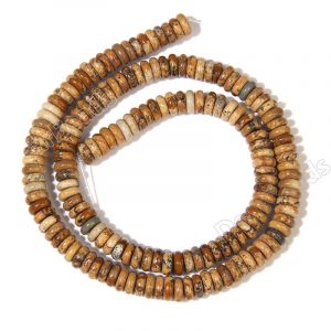 Picture Jasper Rondel Beads