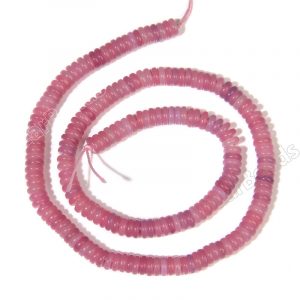 Pink Jade Rondel Beads
