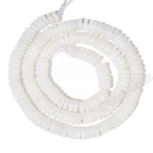 White Jade Rondel Beads