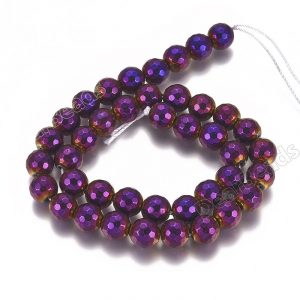 Faceted Purple Hematite Beads