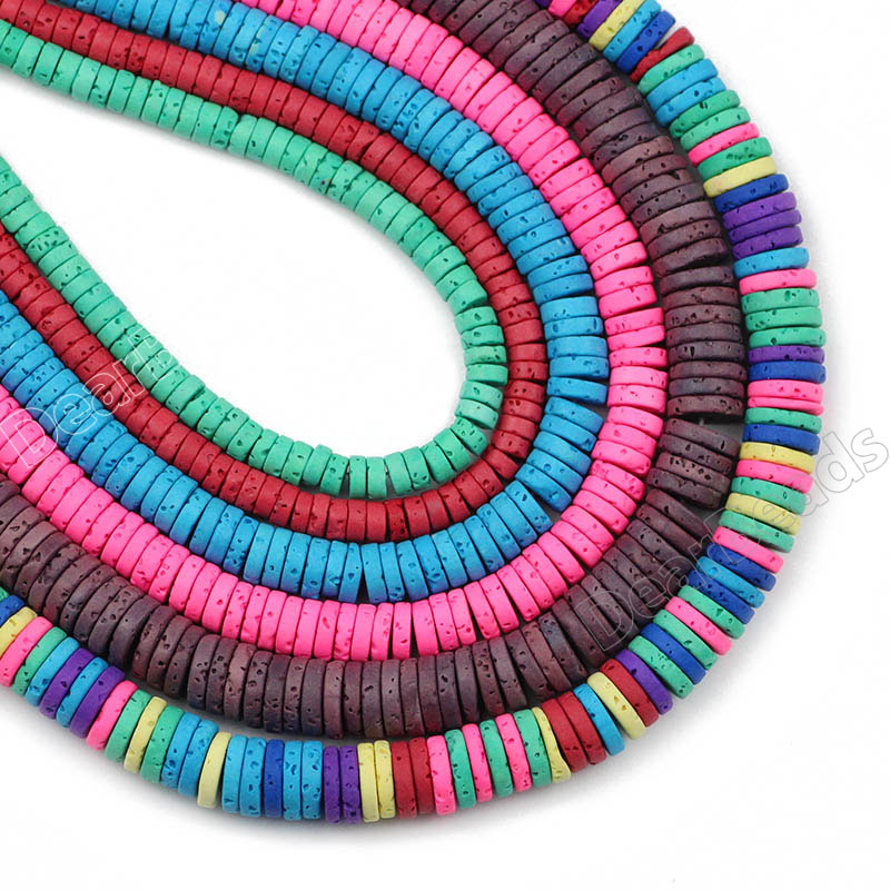 Lava Rondelle Beads