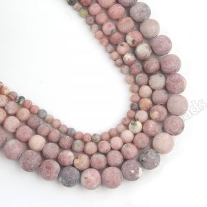 Matte Pink Lepidolite Beads