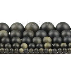 Matte Golden Obsidian Beads
