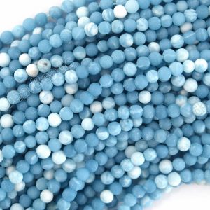 Matte Blue Calcite Beads