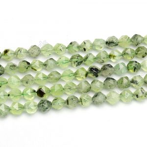 Prehnite Star Cut Beads