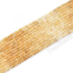 Faceted Citrine Cube Beads