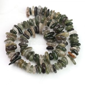 Green Rutilated Quartz Chip Beads