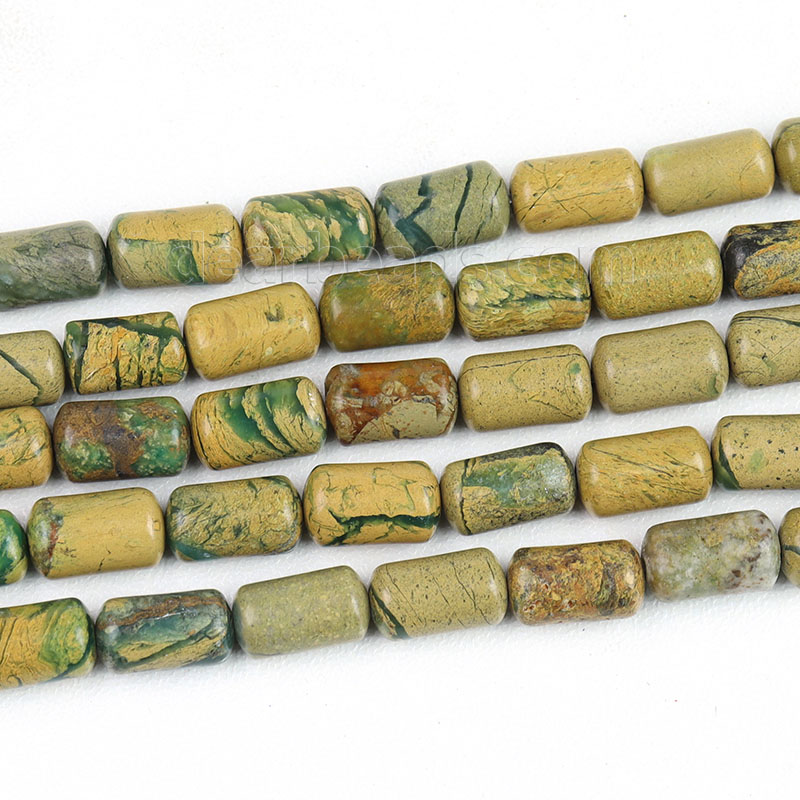 Verdite Tube Beads