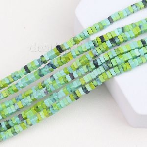 Turquoise Square Heishi Beads