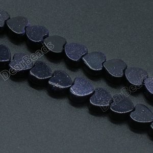 Blue Goldstone Beads Heart