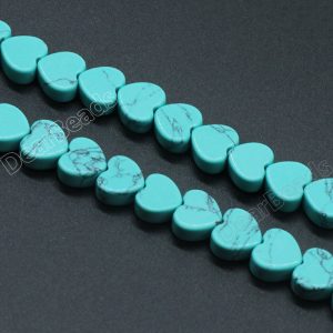 Turquoise Flat Heart Beads