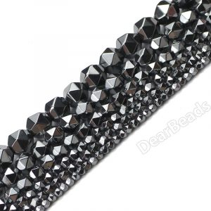 Hematite Diamond Cut Beads