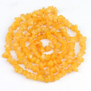 Orange Jade Chips Beads