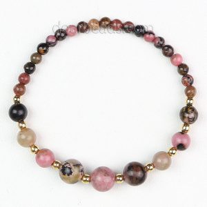 Graduated Black Rhodonite Bracelet
