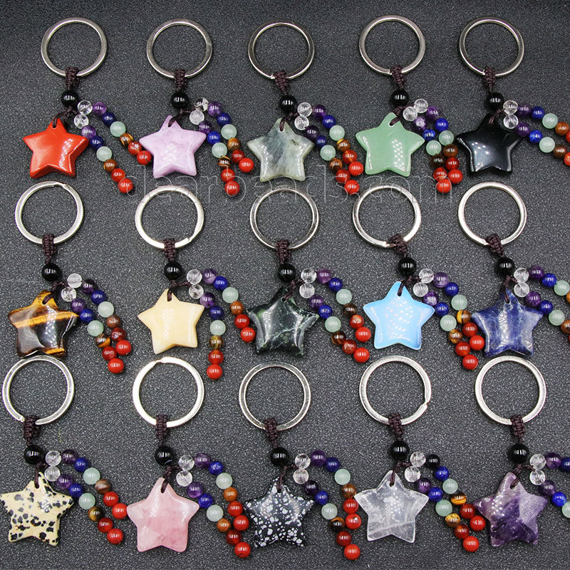 Chakras Crystal Keychain