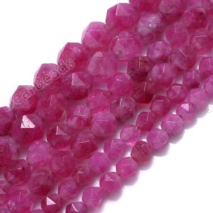 Faceted Pink Jade Beads