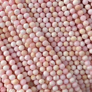 Faceted Pink Shell Beads