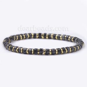 Snowflake Obsidian Hematite Bracelet