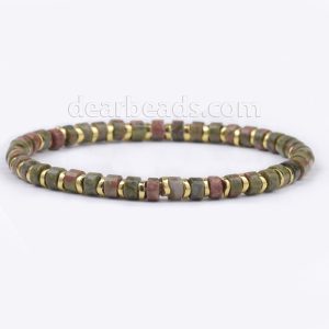 Unakite Heishi Bracelet